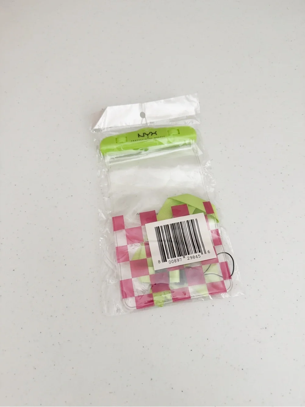 NYX Neon Green/Pink Waterproof Cellphone Lanyard Case